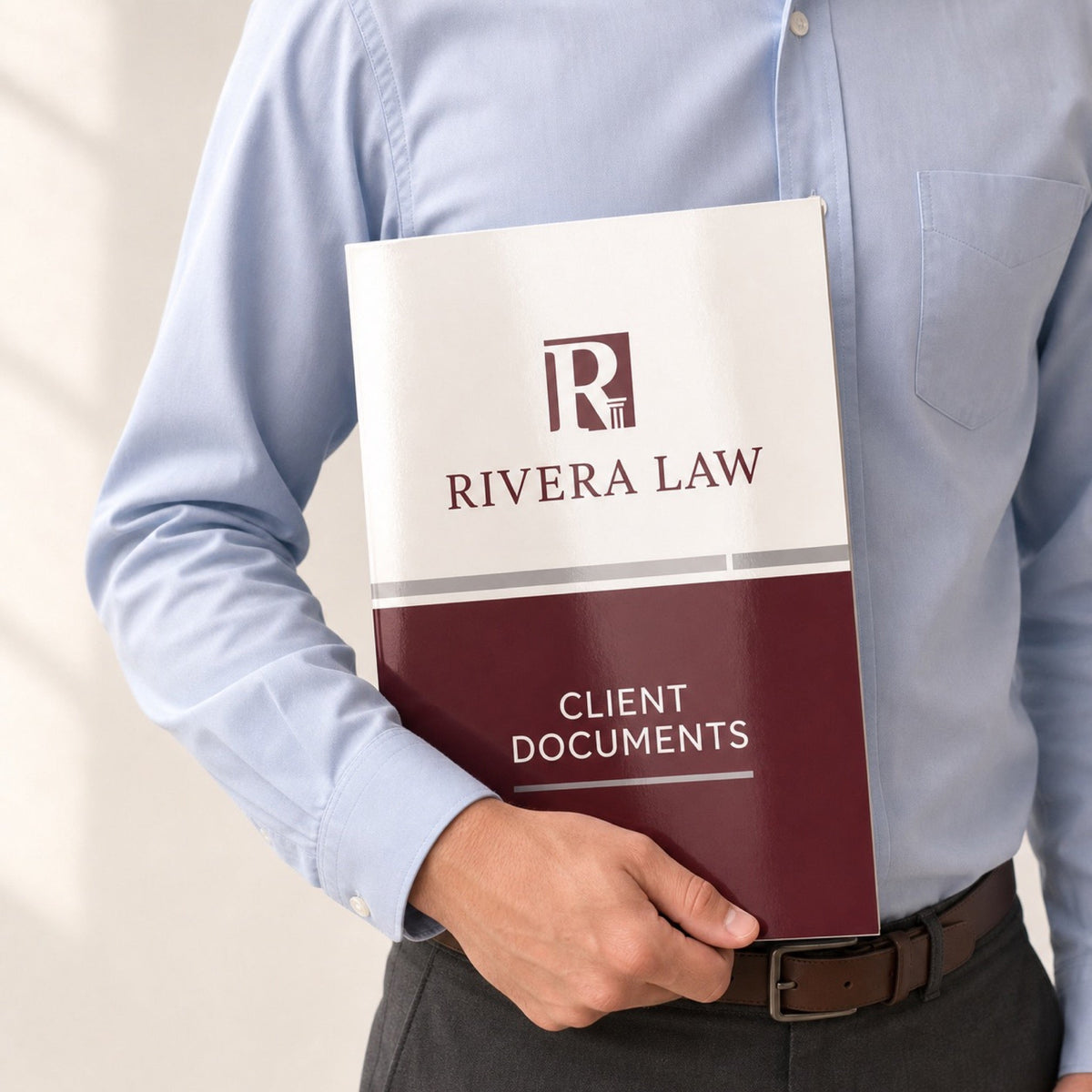 Glossy Presentation Folders held in hand showing its 9 x 12 inches closed size