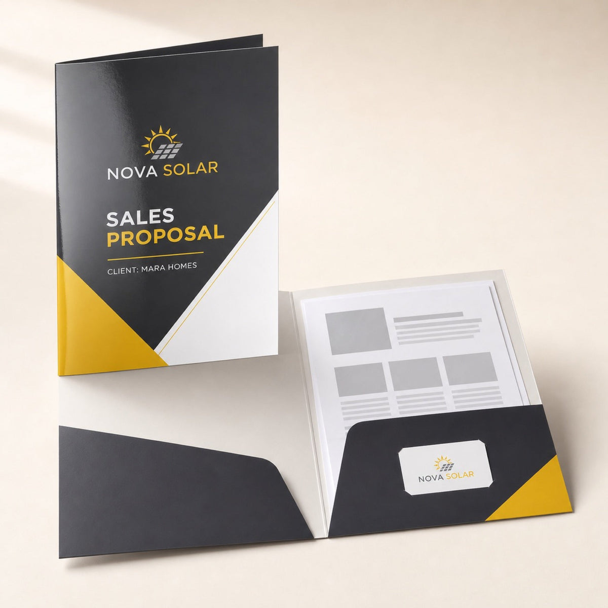 Glossy Presentation Folders shown as another common application