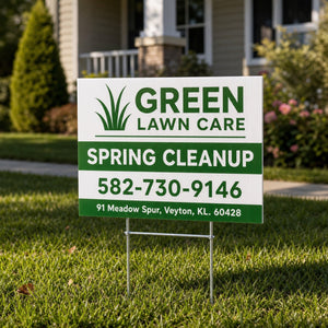 H-Stands for Yard Signs in use - being pushed into soft turf by a boot