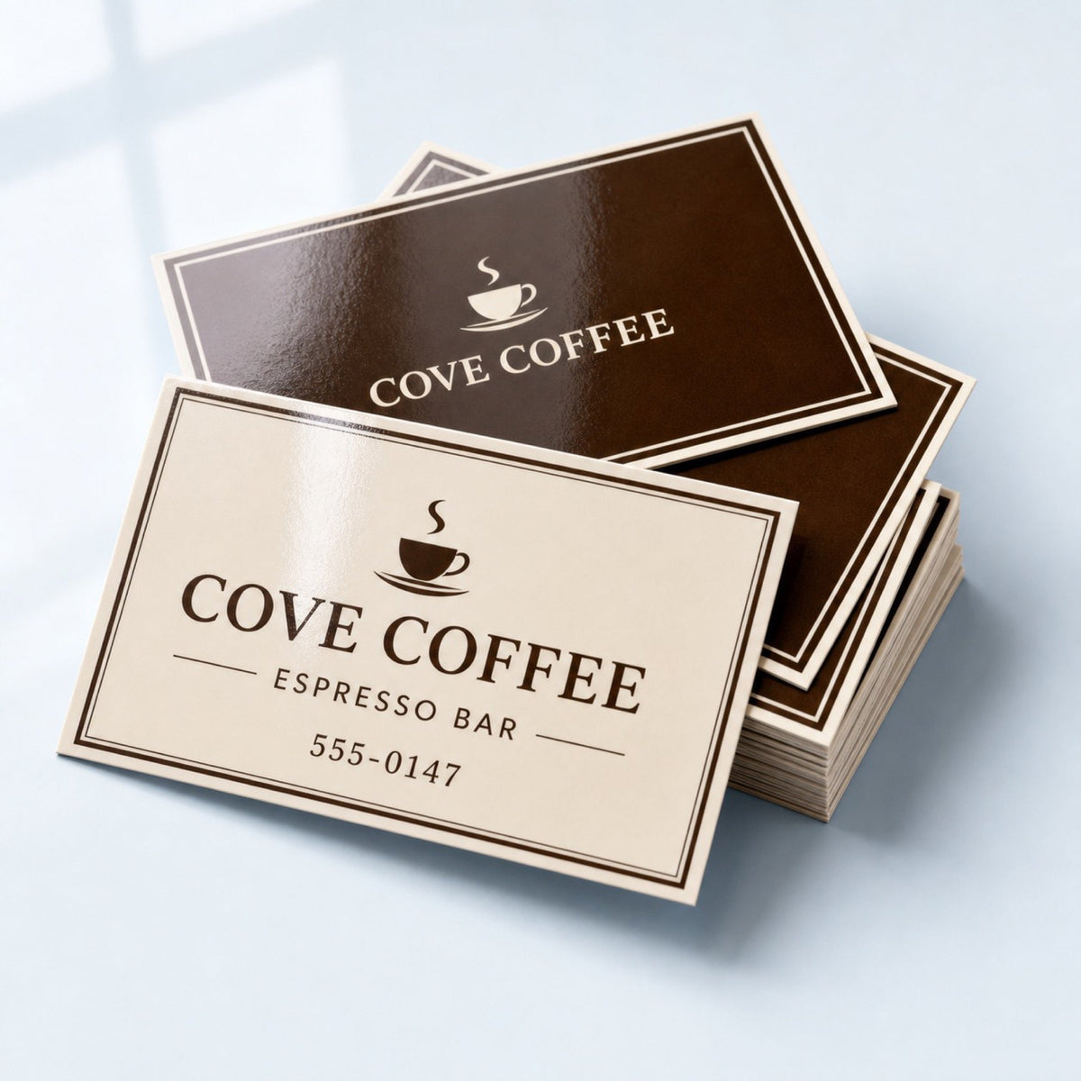 High-Gloss Business Cards shown as another common application