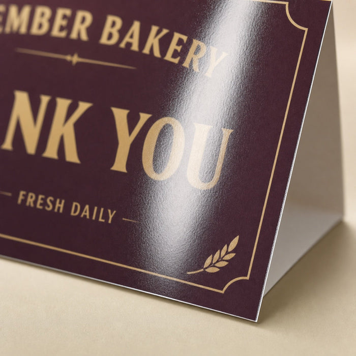 Close-up of the mirror high-gloss UV coating on High-Gloss Greeting Cards
