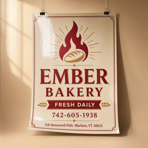 High-Gloss Posters printed on 100lb gloss text paper, 18 x 24 inches, shown at an angle