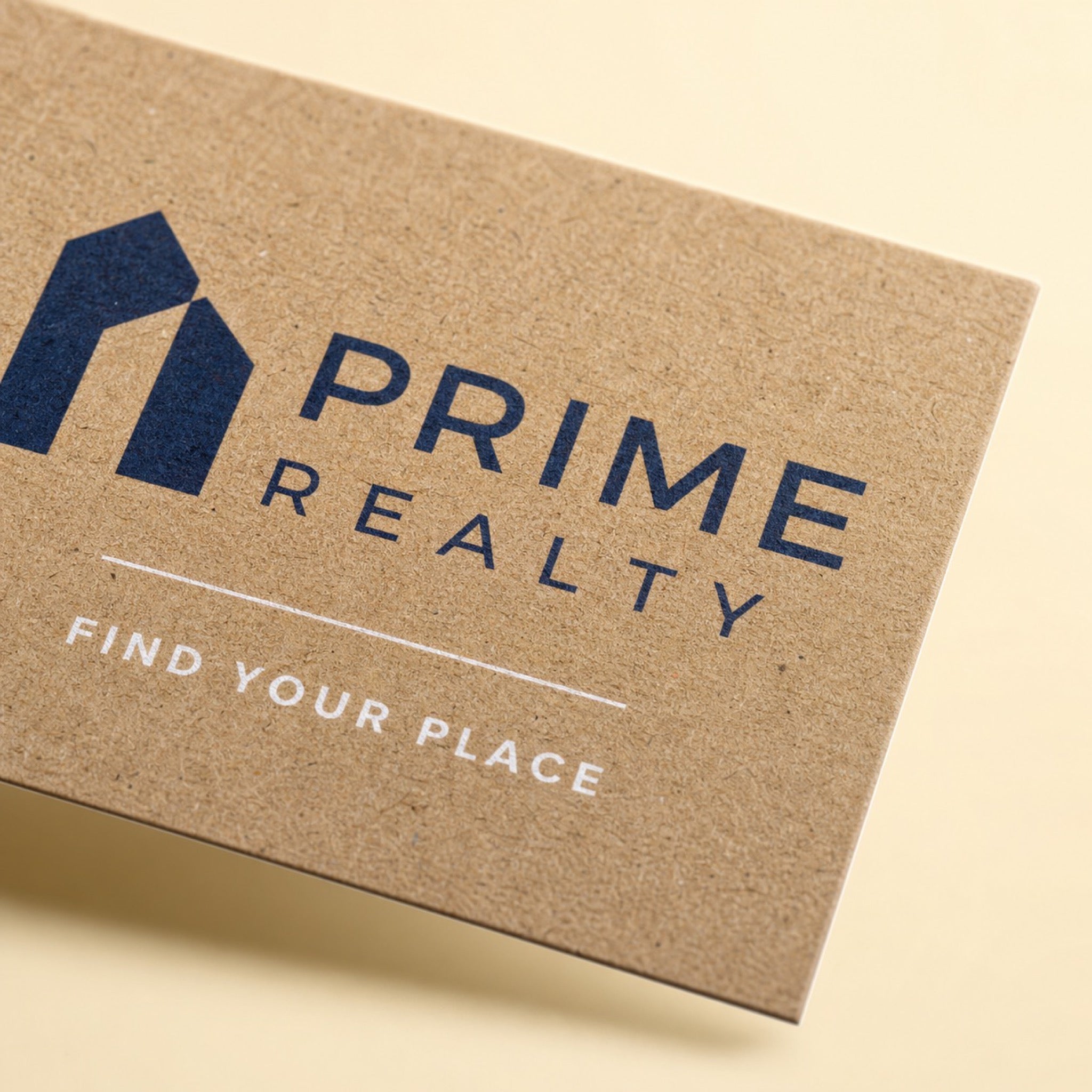 Close-up of the natural uncoated kraft stock on Kraft Business Cards