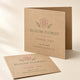Kraft Paper Greeting Cards printed on 14PT card stock, scored and folded, 10 x 7 inches flat, folding to 5 x 7 inches, shown at an angle