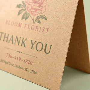 Close-up of the natural uncoated kraft stock on Kraft Paper Greeting Cards