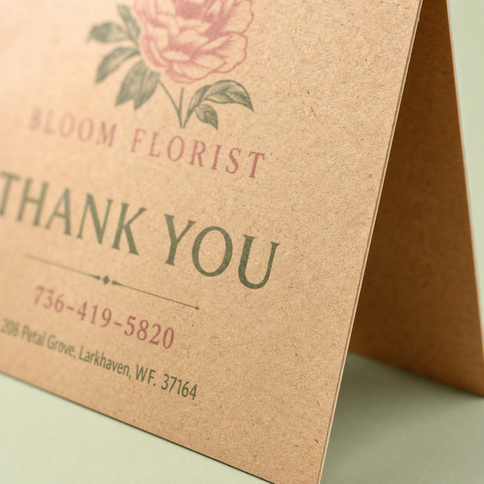 Close-up of the natural uncoated kraft stock on Kraft Paper Greeting Cards