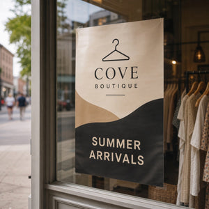 Large Format Posters in use - filling a shop window on a high street