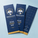 Linen Bookmarks printed on 14PT card stock, 2 x 6 inches, shown at an angle