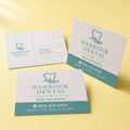 Linen Postcards printed on 14PT card stock, 4 x 6 inches, shown at an angle