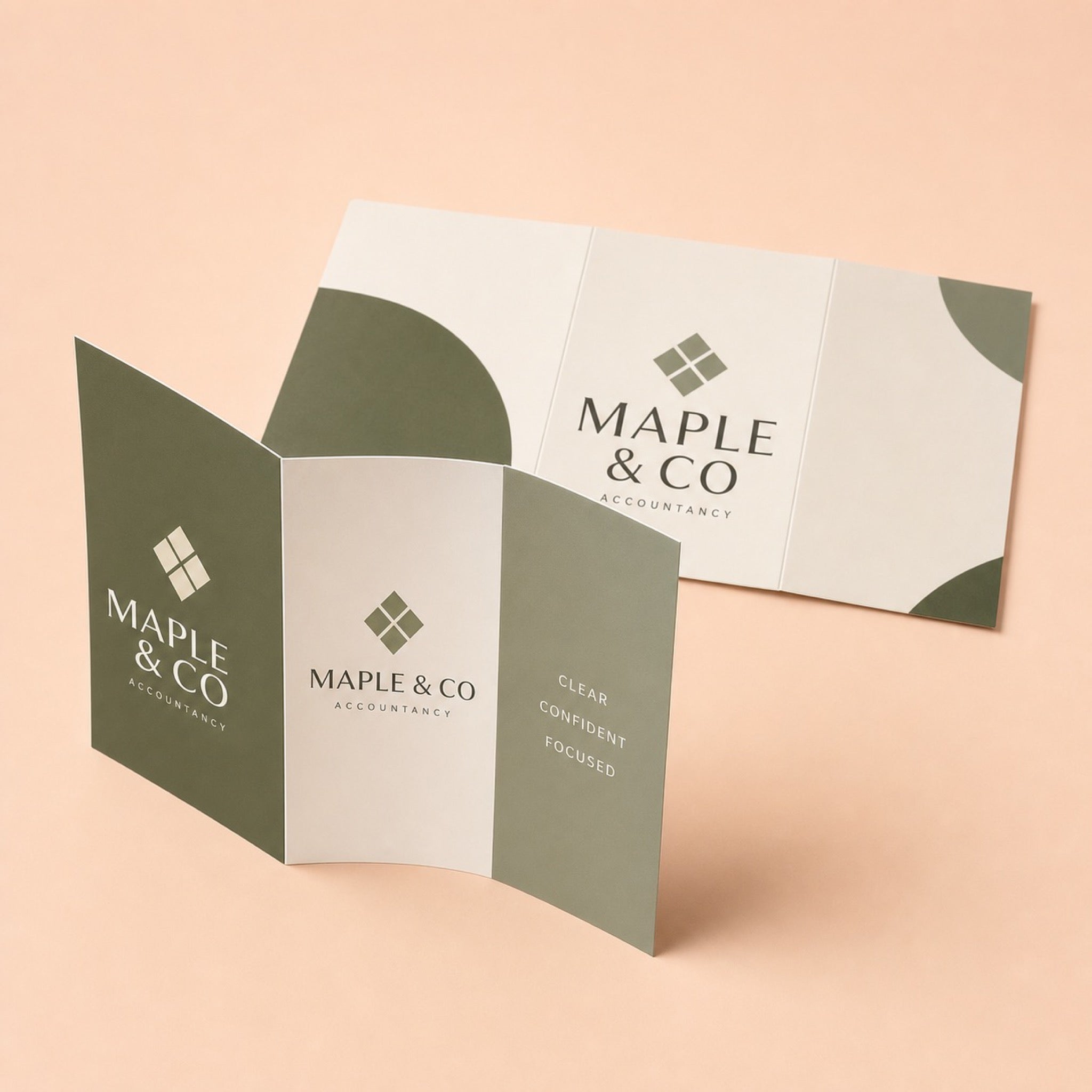 Matte Brochures, heavyweight text, matte finish