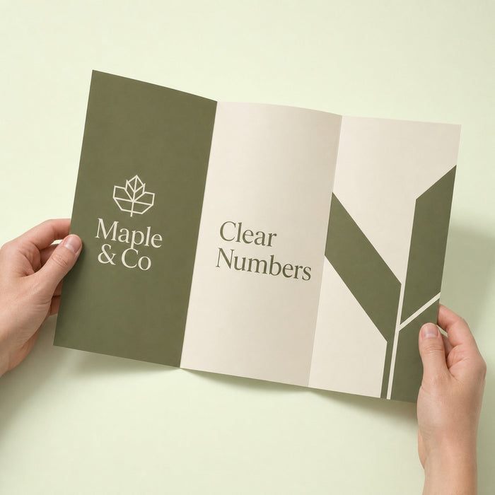 Matte Brochures, heavyweight text, matte finish