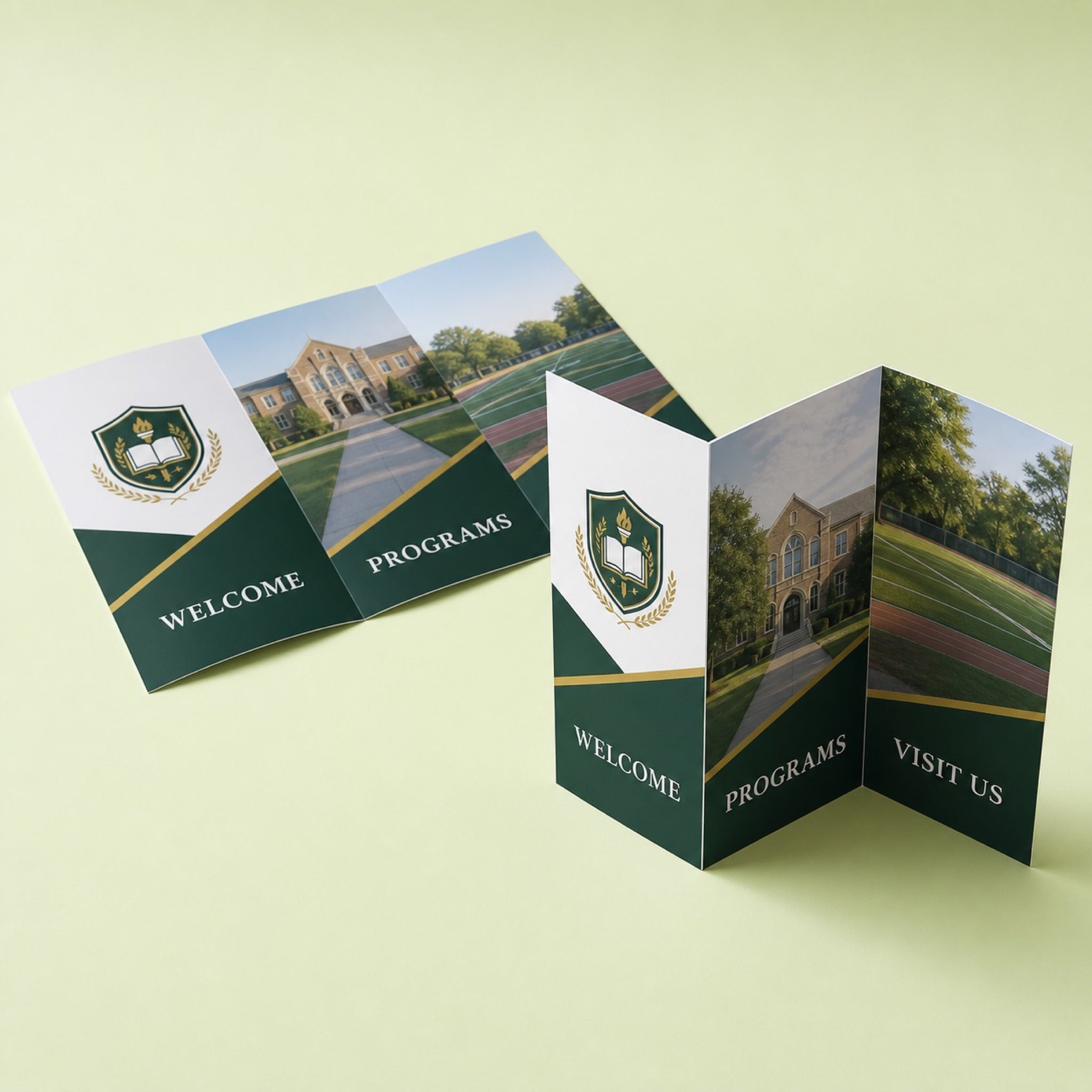 Matte Brochures, heavyweight text, matte finish, shown in an alternate use