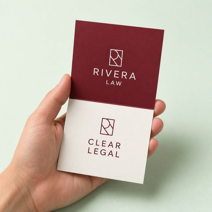 Matte Folded Business Cards held in hand showing its 3.5 x 2 inches folded size