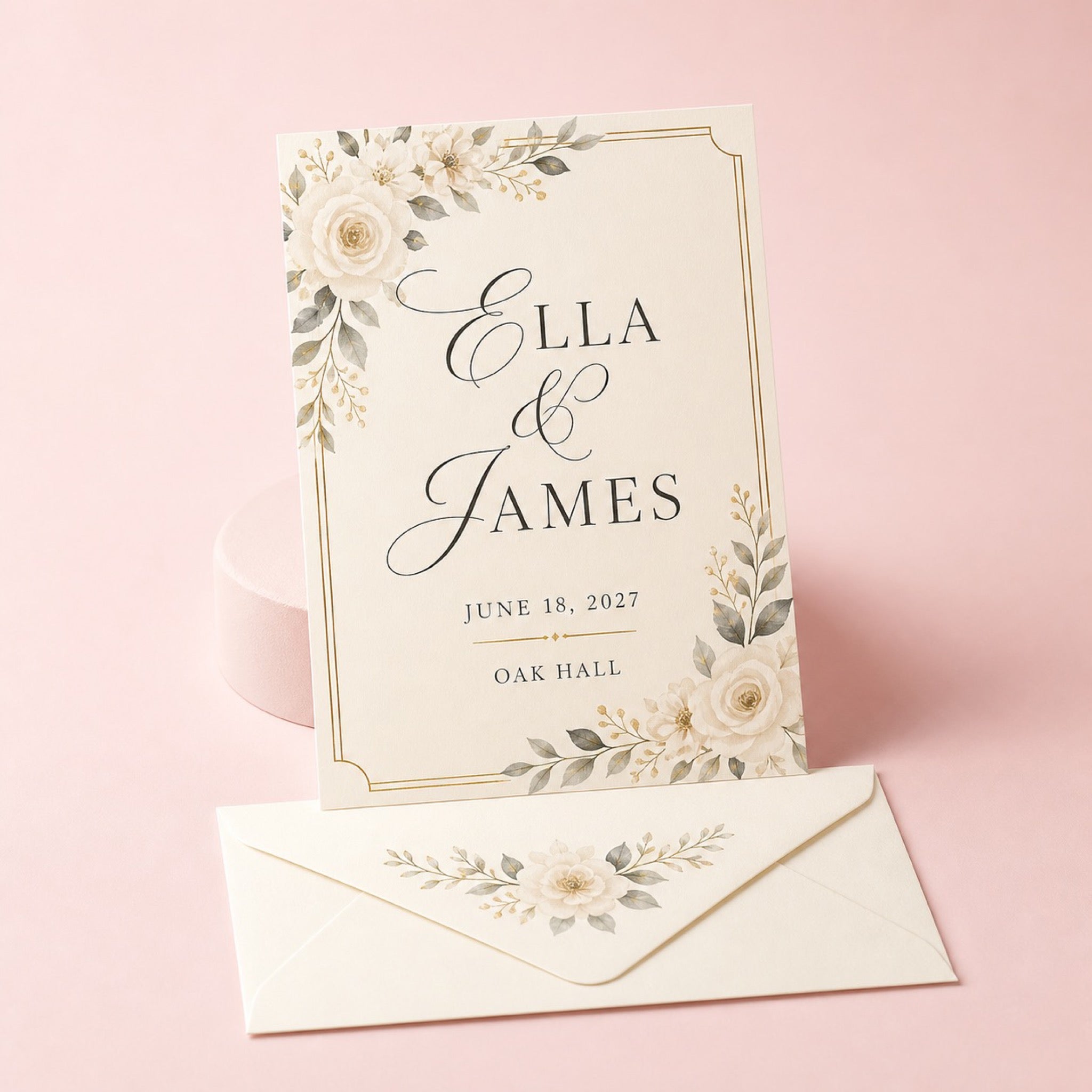 Matte Invitations, 14pt stock, matte finish, shown in an alternate use