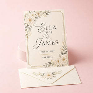Matte Invitations, 14pt stock, matte finish, shown in an alternate use