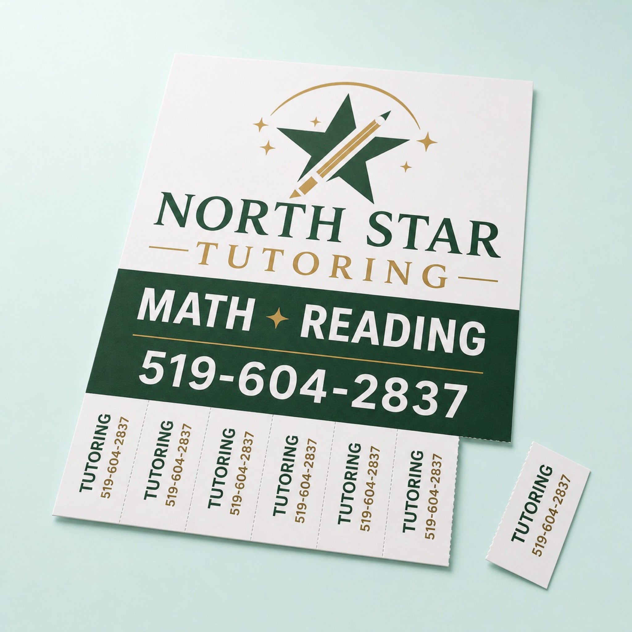 Matte Tear Cards, 14pt cardstock, matte finish, perforated, shown in an alternate use