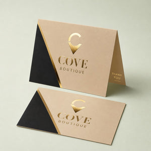 Metallic Foil Greeting Cards, 14pt stock, gold or silver foil