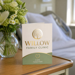 Metallic Foil Greeting Cards, 14pt stock, gold or silver foil