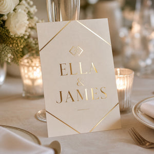 Metallic Foil Invitations, 16pt cardstock, matte laminated, gold or silver foil