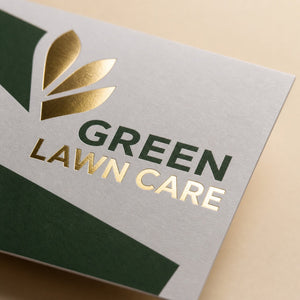 Close-up of the real metallic foil stamping on Metallic Foil Postcards