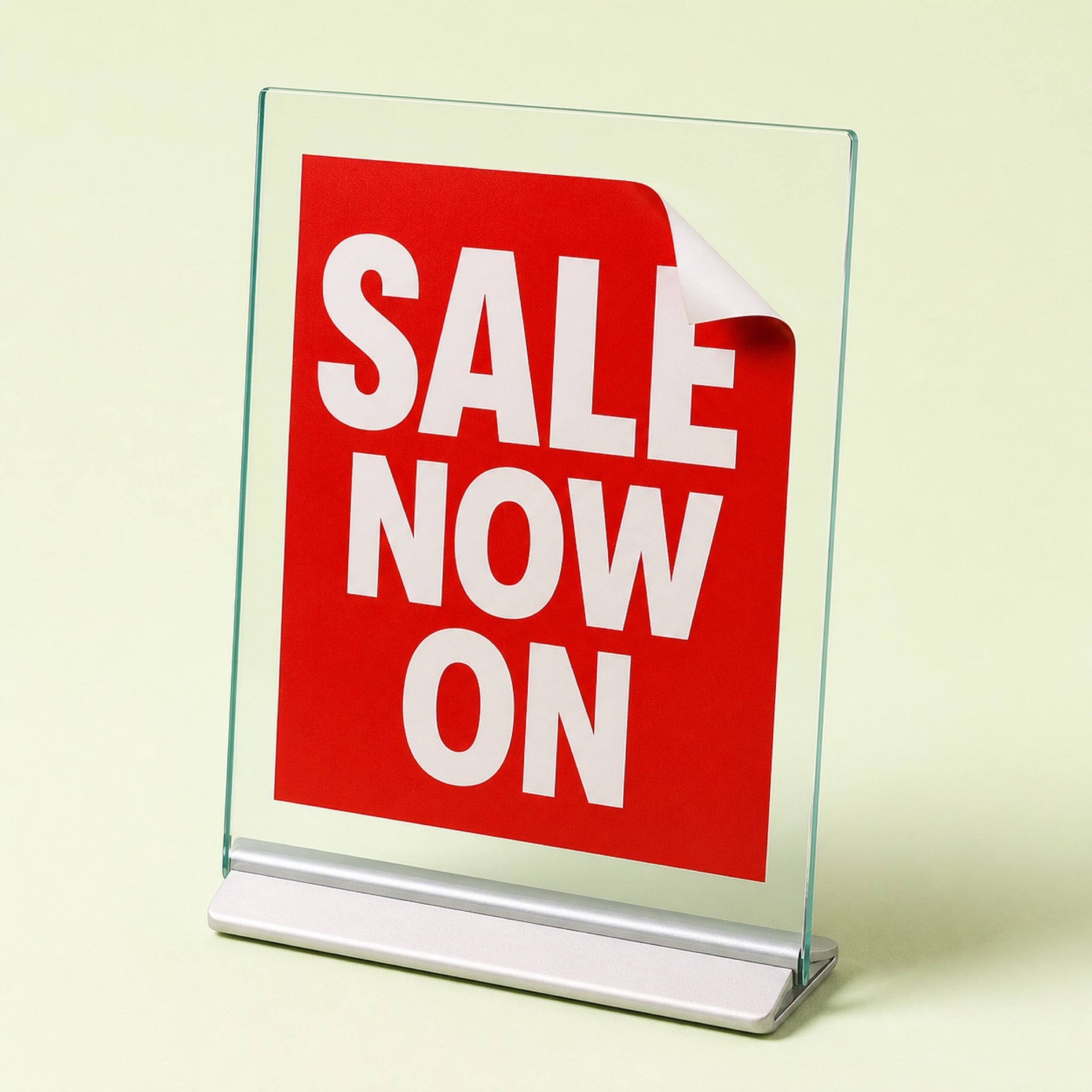 Opaque Window Clings, white opaque static cling vinyl, shown in an alternate use