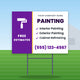 Painting Yard Sign Design 2: 24 x 18 yard sign on a steel H-stake in a front lawn