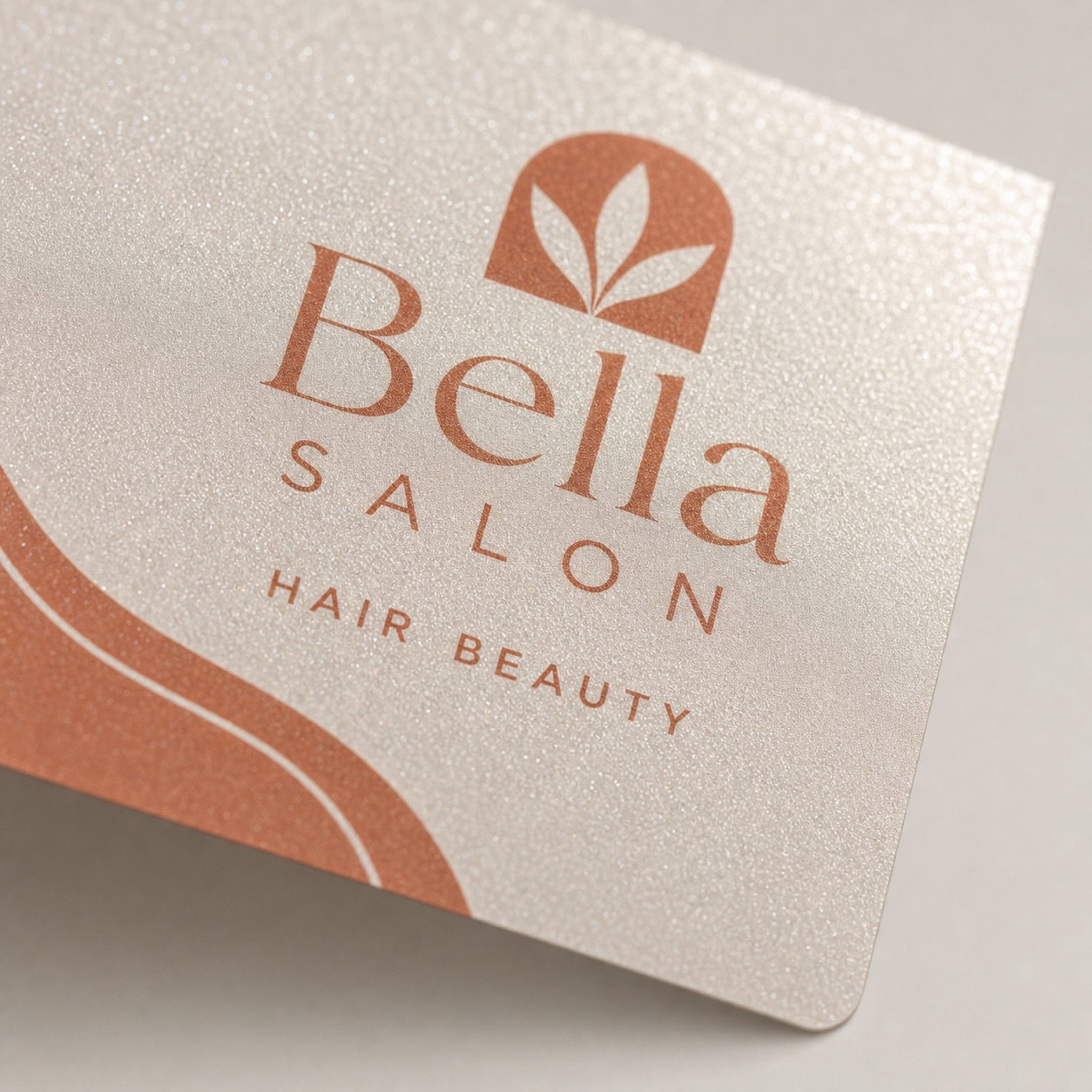 Close-up of the pearlescent shimmer stock on Pearl Business Cards