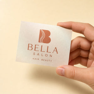 Pearl Business Cards held in hand showing its 3.5 x 2 inches size