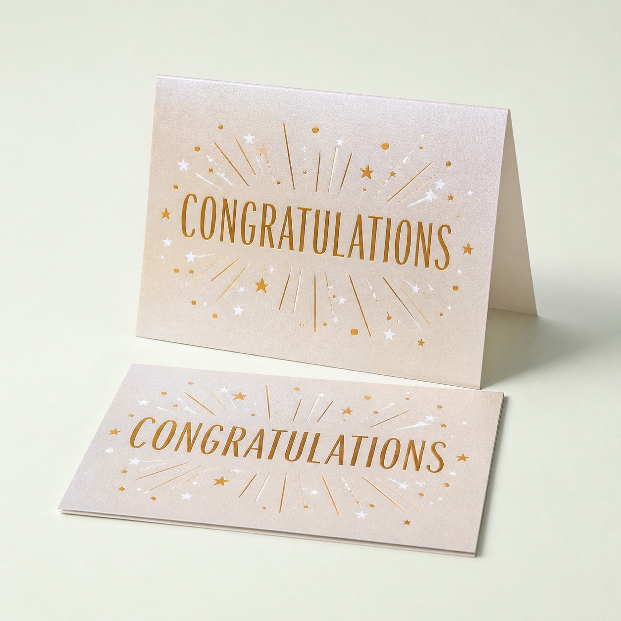 Pearl Paper Greeting Cards, 14pt pearl metallic stock, shown in an alternate use