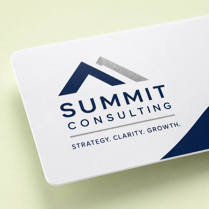 Close-up of the clean offset printing on Plastic Business Cards