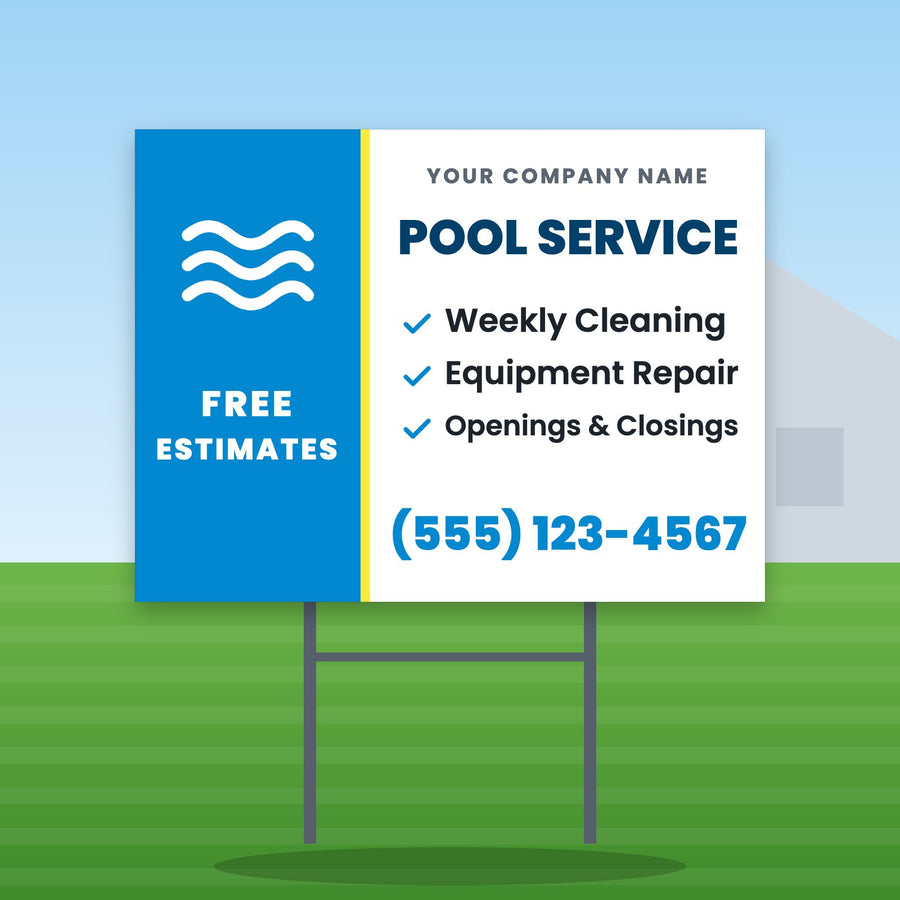 Pool Service Yard Sign Design 2