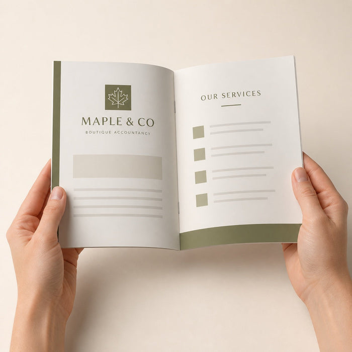 Premium Matte Booklets 8.5x5.5, 100lb silk text, matte finish
