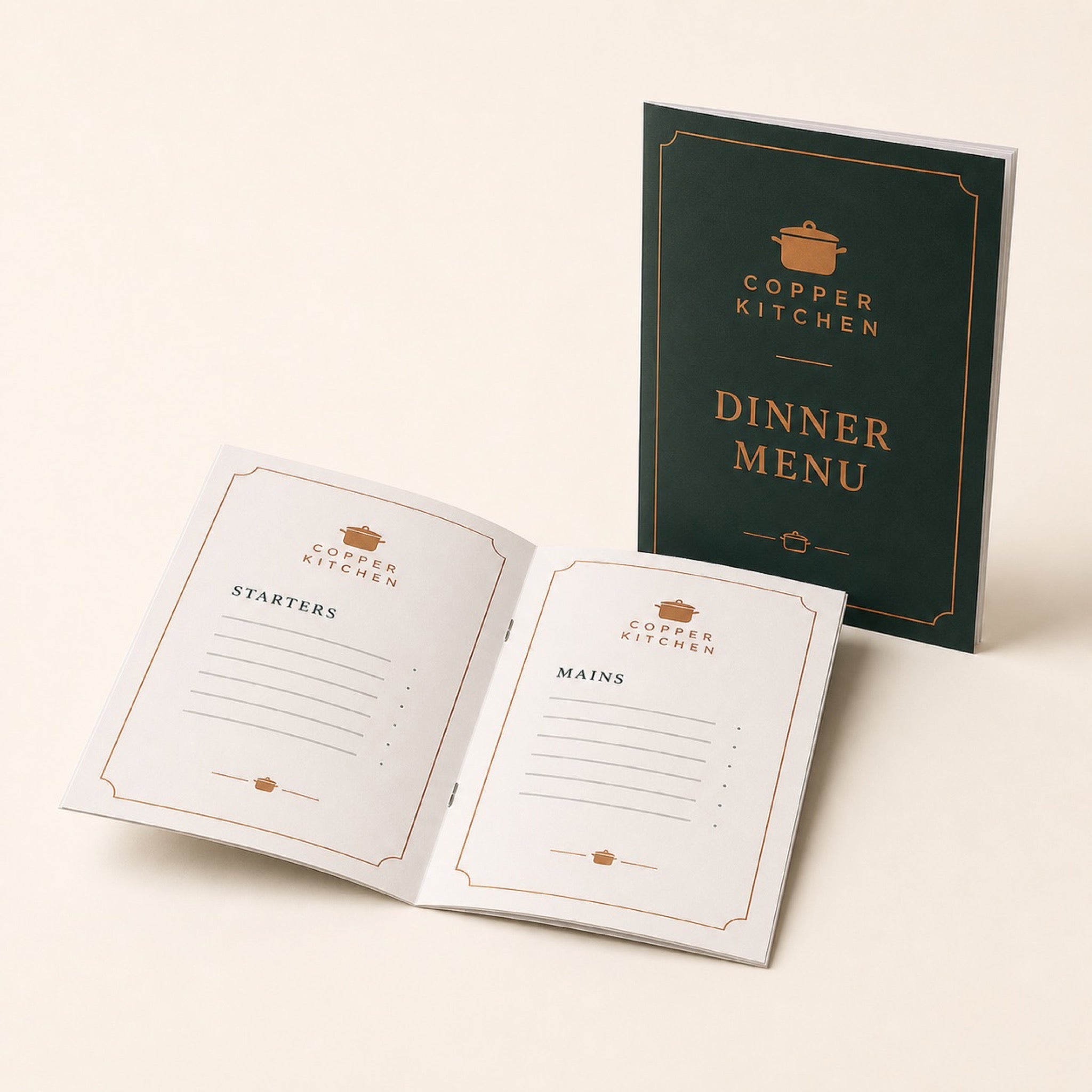 Premium Matte Booklets 8.5x5.5, 100lb silk text, matte finish, shown in an alternate use