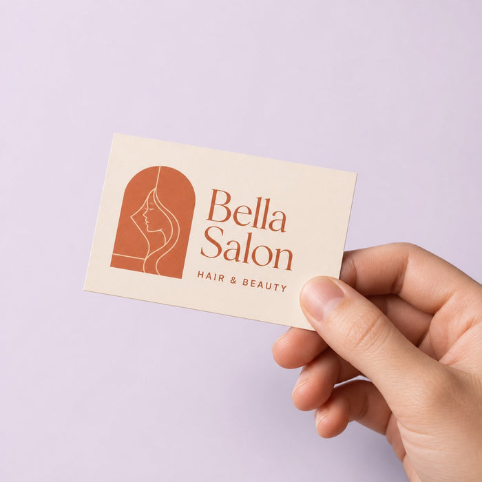Premium Matte Business Cards held in hand showing its 3.5 x 2 inches size