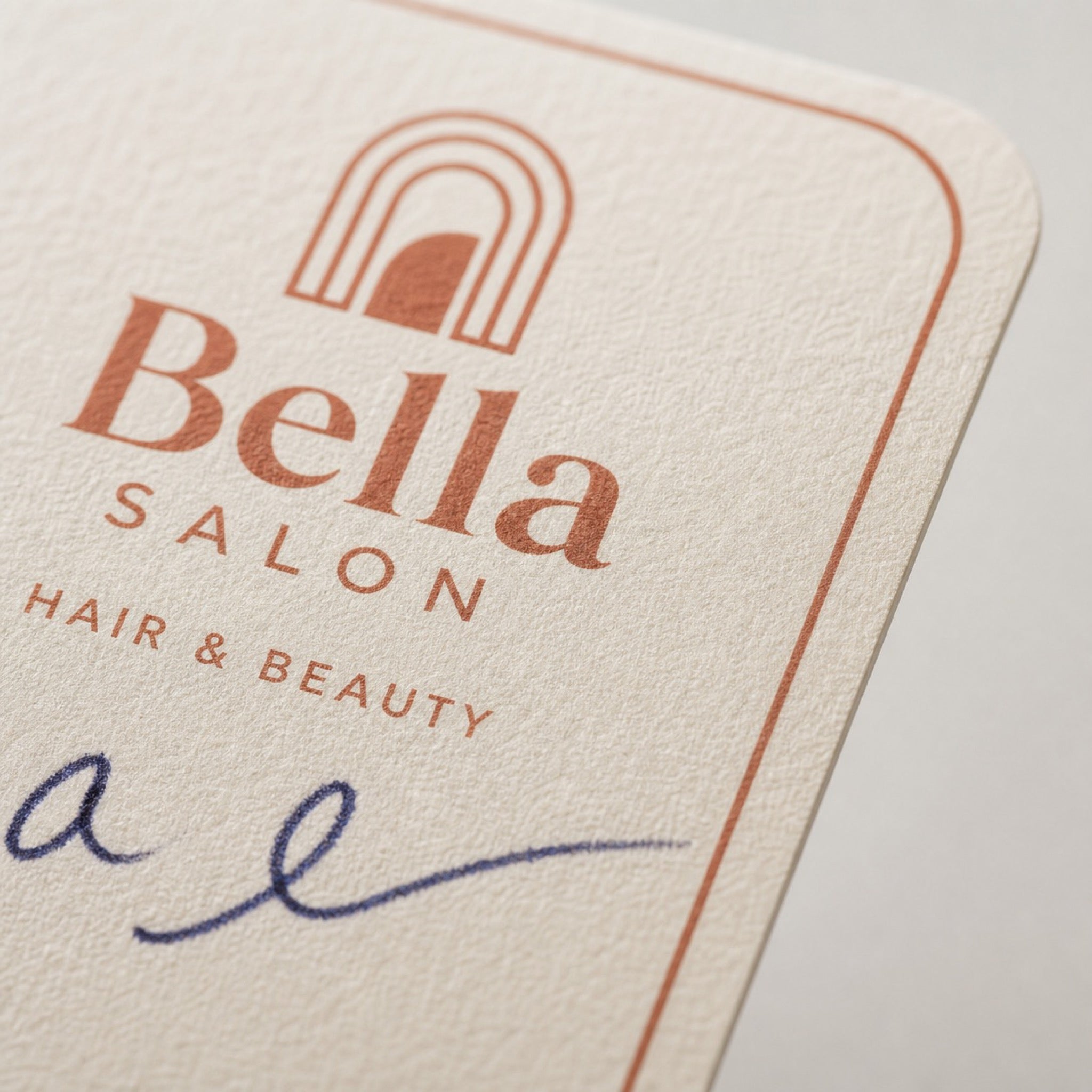 Close-up of the uncoated writable surface on Premium Writable Business Cards