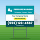 Pressure Washing Yard Sign Design 1: 24 x 18 yard sign on a steel H-stake in a front lawn