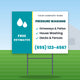 Pressure Washing Yard Sign Design 2: 24 x 18 yard sign on a steel H-stake in a front lawn