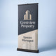Pull-Up Banner Black Base, 13oz matte vinyl, 33 x 81 inches, black anodized base