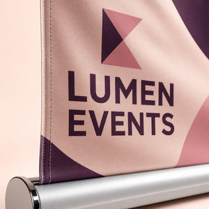 Close-up of the full-colour dye printing on flexible material on the Pull-Up Banner