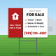 Real Estate Yard Sign Design 2: 24 x 18 yard sign on a steel H-stake in a front lawn
