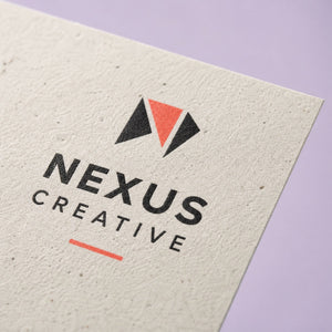 Close-up of the uncoated 100% recycled stock on Recycled Business Cards