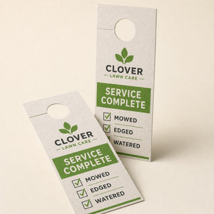 Recycled Door Hangers, 13pt Enviro stock, 100% recycled, uncoated