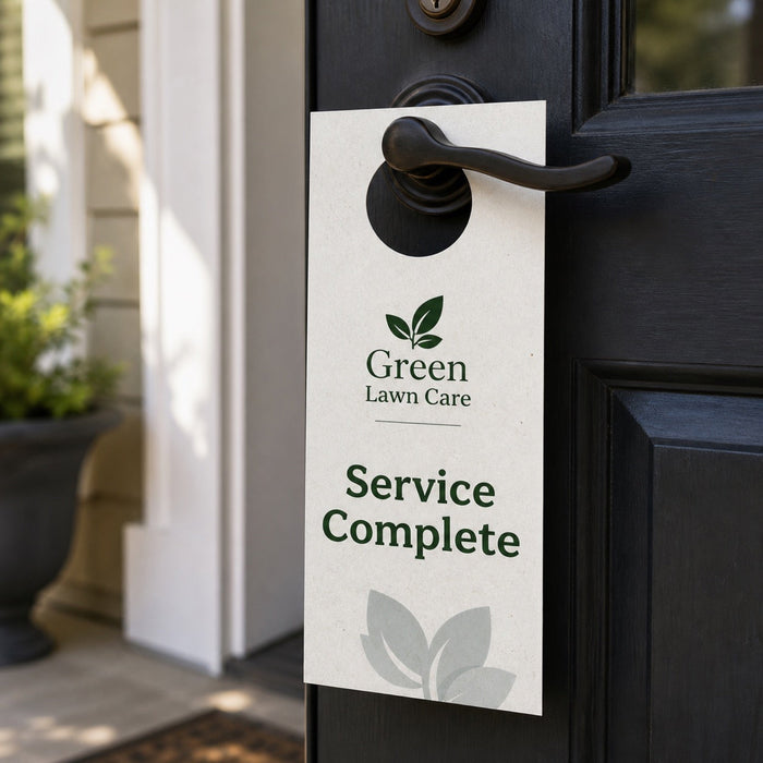 Recycled Door Hangers, 13pt Enviro stock, 100% recycled, uncoated