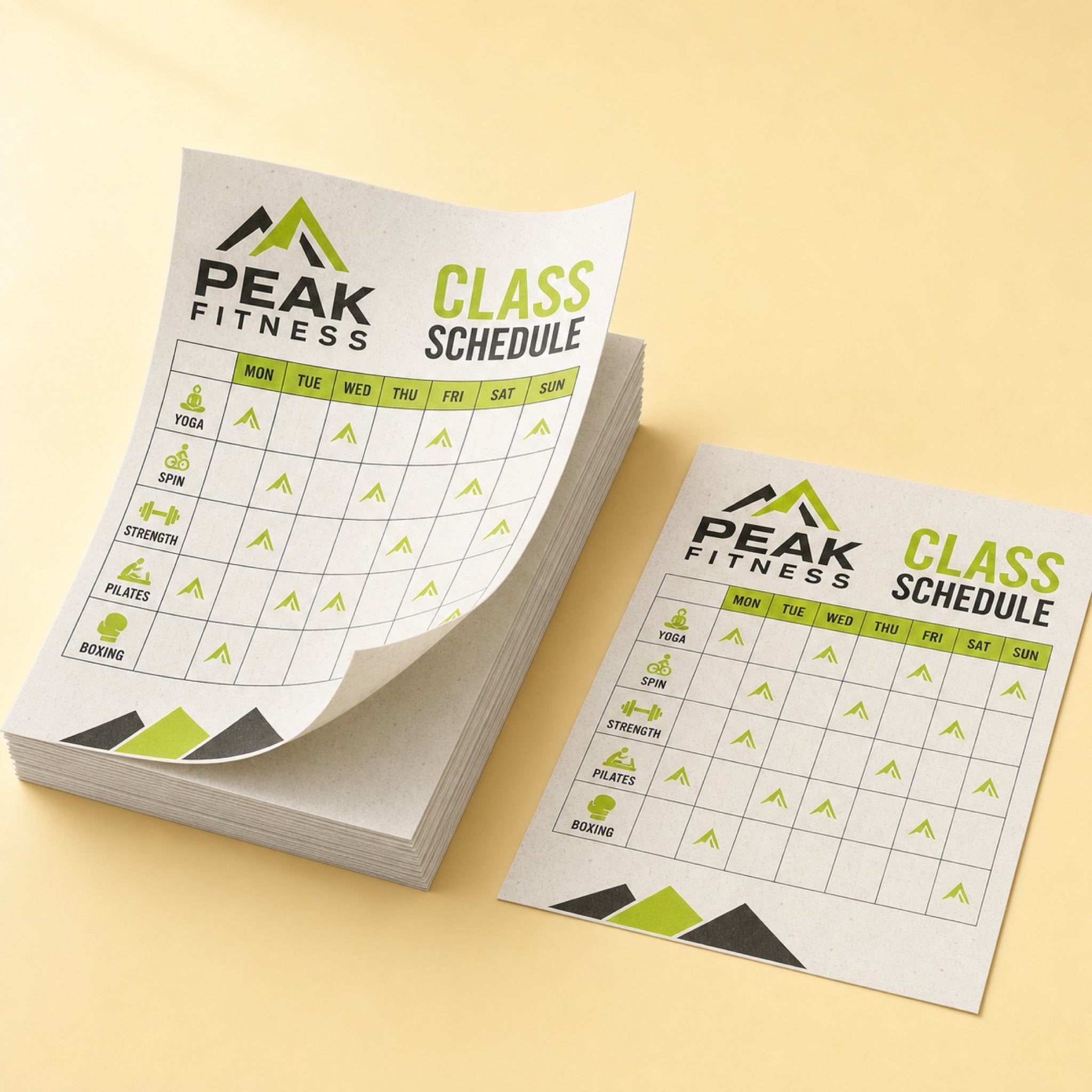 Recycled Flyers, 80lb Enviro text, 100% recycled, uncoated, shown in an alternate use