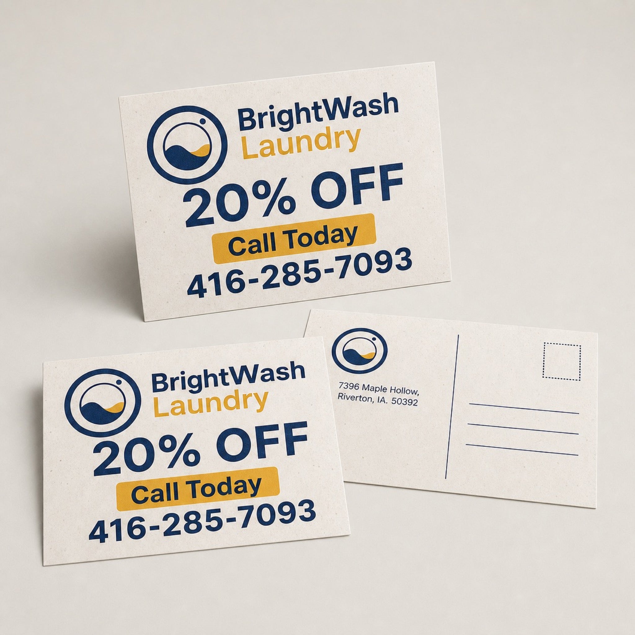 Recycled Postcards, 13pt Enviro stock, 100% recycled, uncoated, shown in an alternate use