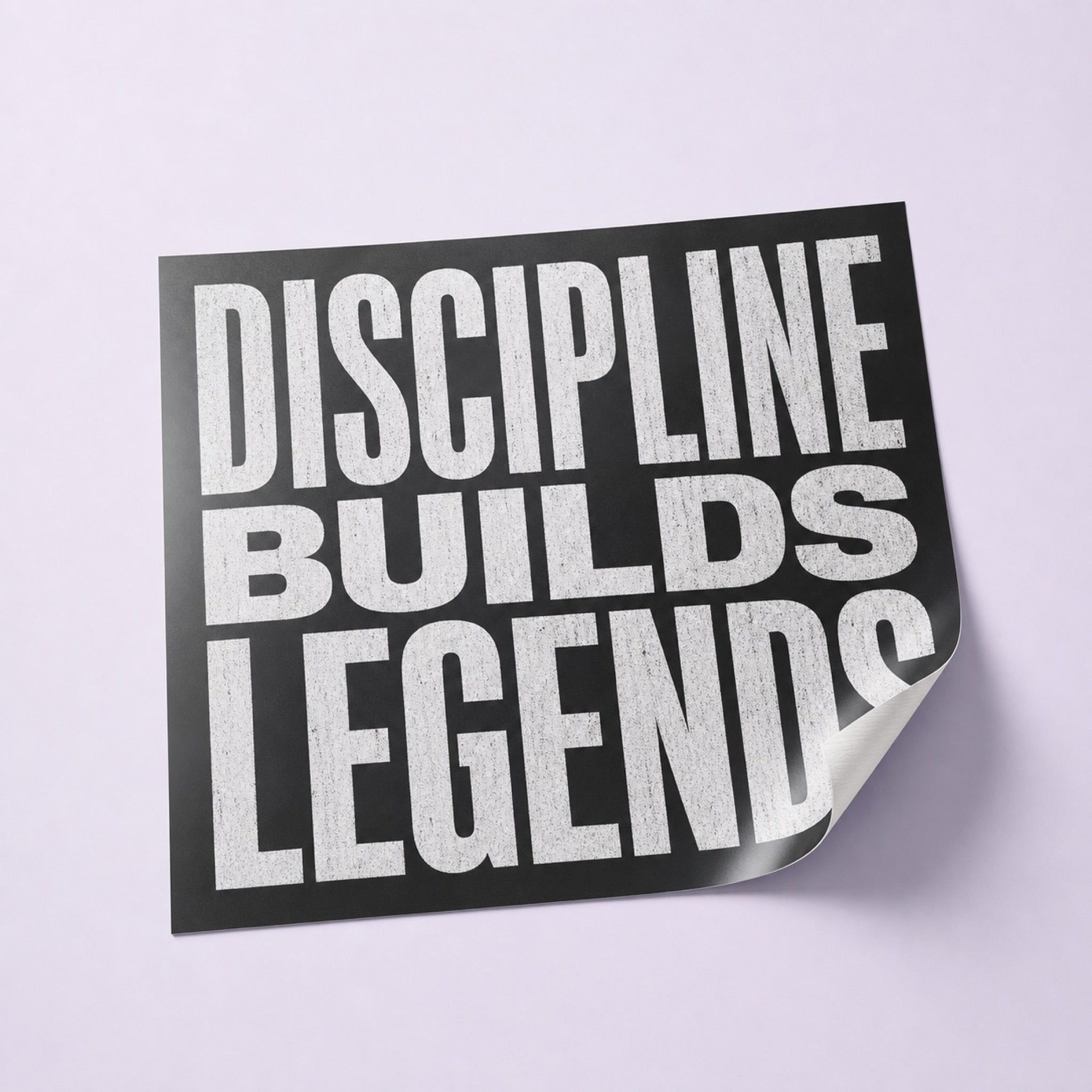 Removable Wall Decals printed as a gym motivational wall quote in heavy condensed type