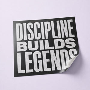 Removable Wall Decals printed as a gym motivational wall quote in heavy condensed type