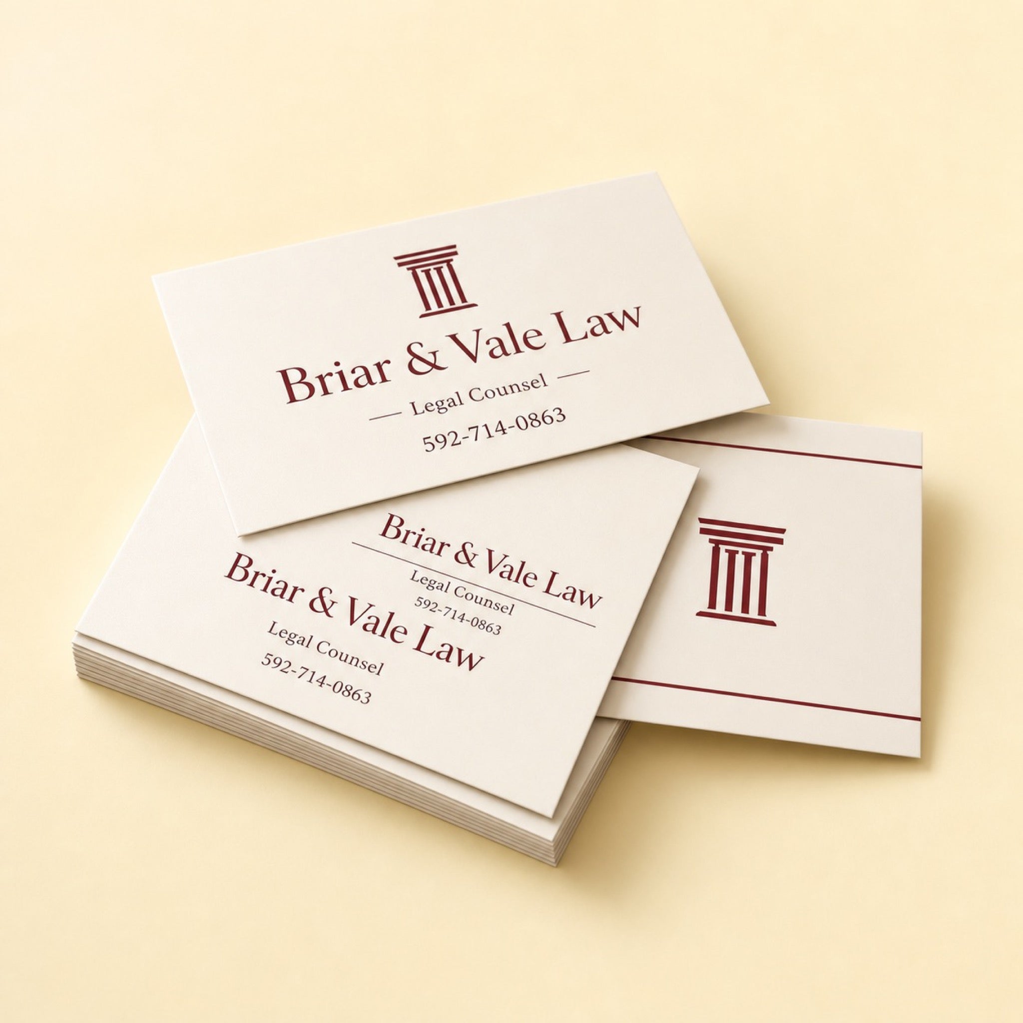 Silk Matte Business Cards, 16pt cardstock, silk matte lamination, shown in an alternate use