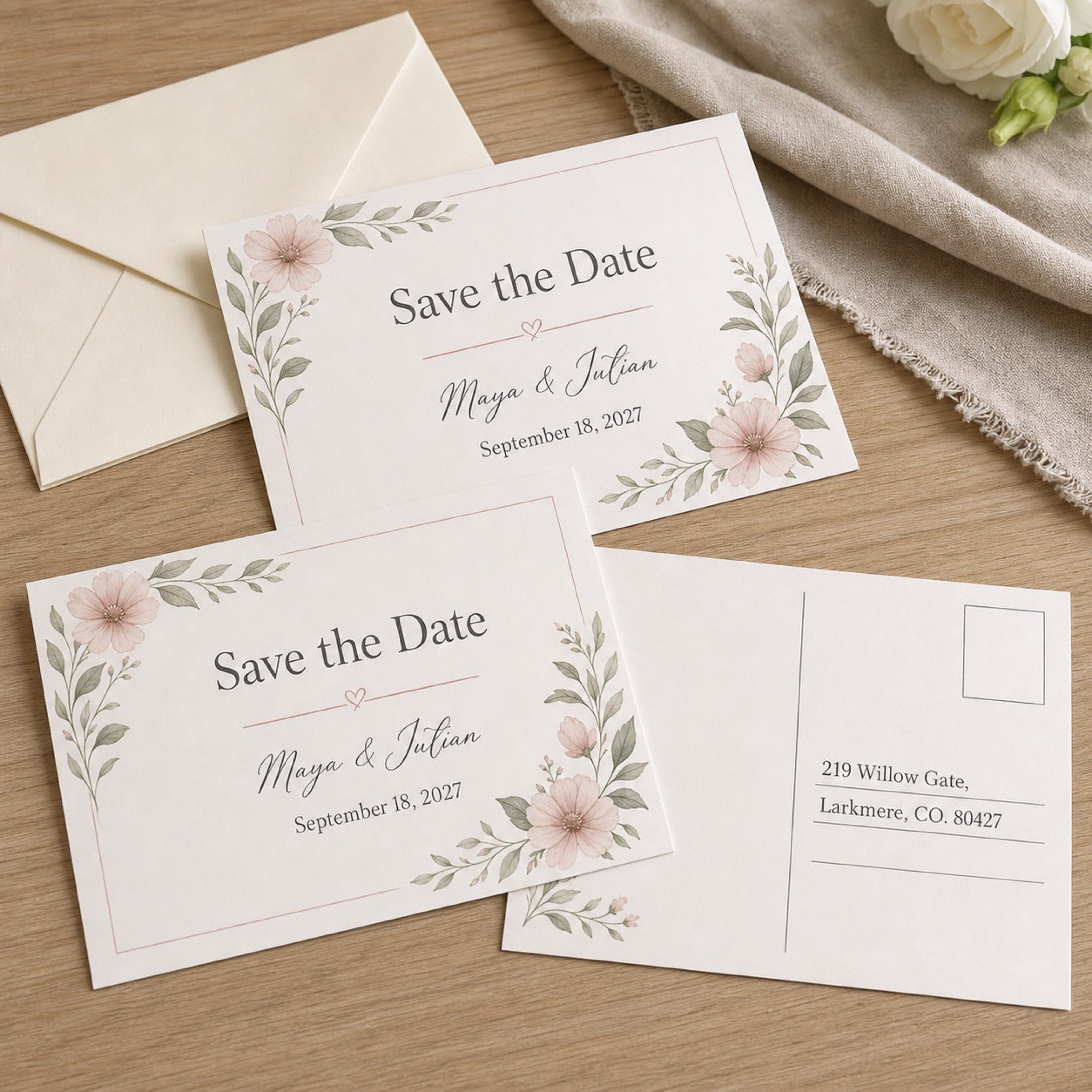 Silk Matte Postcards, 16pt cardstock, silk matte lamination, shown in an alternate use
