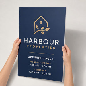 Sintra Board Signs held in hand showing its 24 x 36 inches size